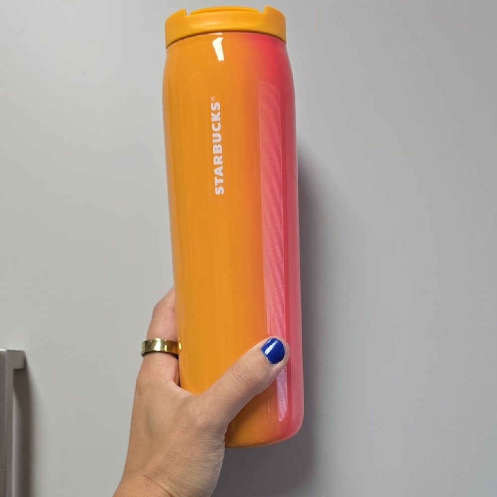 Starbucks Orange and Pink Ombre Tumbler